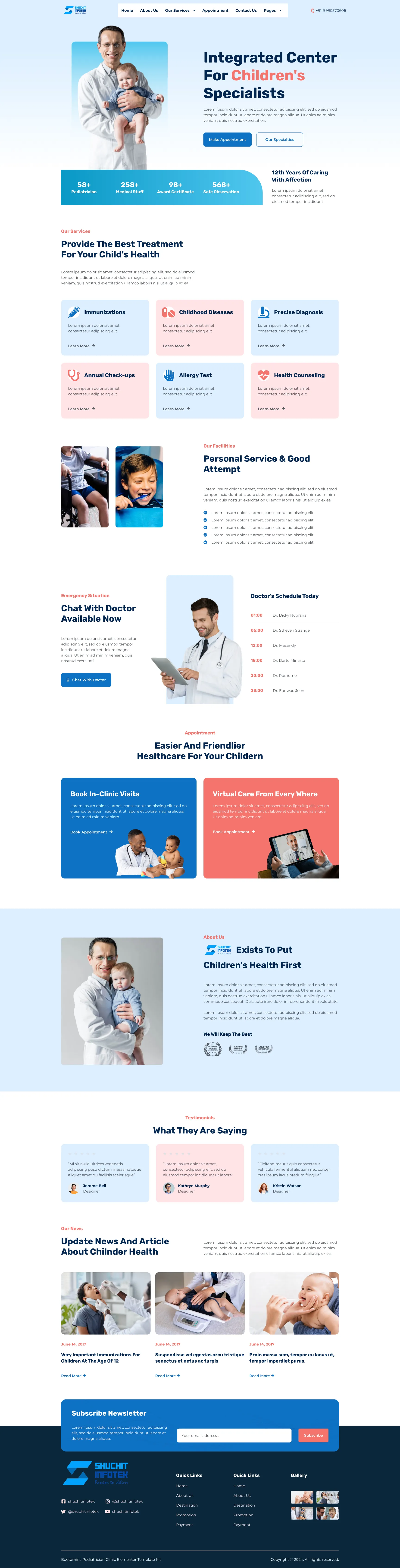 Pediatrician web development portfolio Ghaziabad
